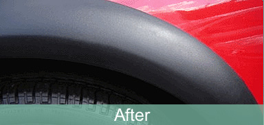 Wheel arch moulding, after repair