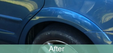Blue rear arch, after repair