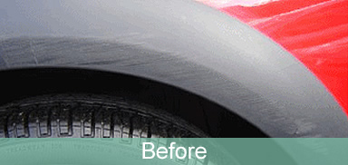 Wheel arch moulding, before repair